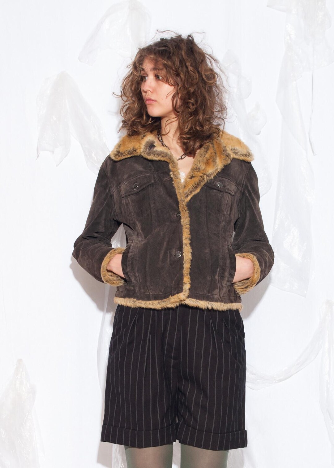 Y2K Retro Color Block PU Leather Jacket for All Seasons main image 0