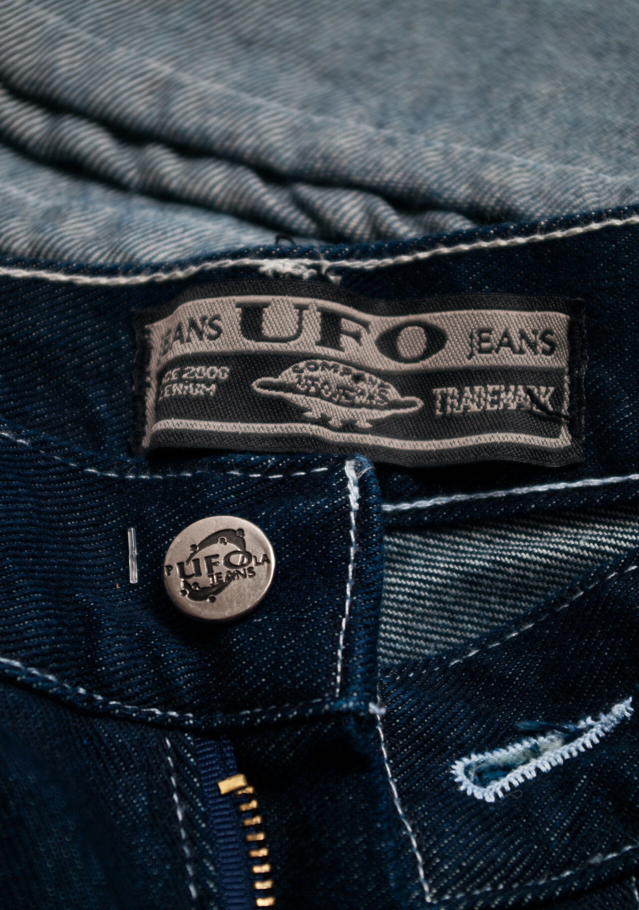 Vintage Y2K Flare Jeans in Blue Flame UFO Jeans 2000s