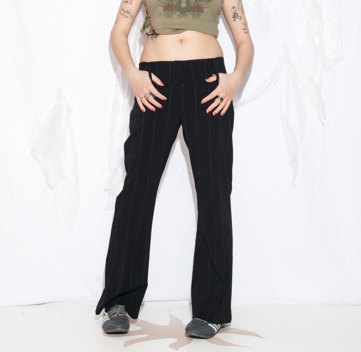パンツ y2k black denim loose flare pants 2000's Hc10a8fe581c74a14a18cee8fca917