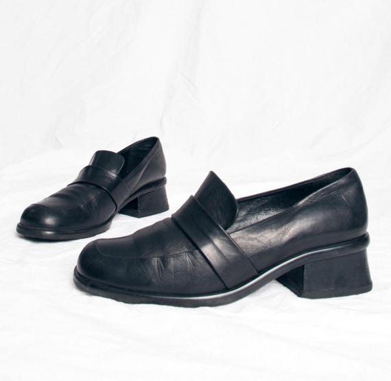 Vintage 90s Jil Sander Leather Loafers in Black - 1990s