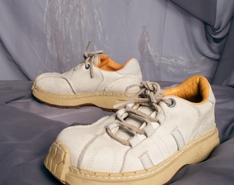 Vintage ART Company Leather Platform Sneakers - 90s Chunky Designer Shoes - Size 36