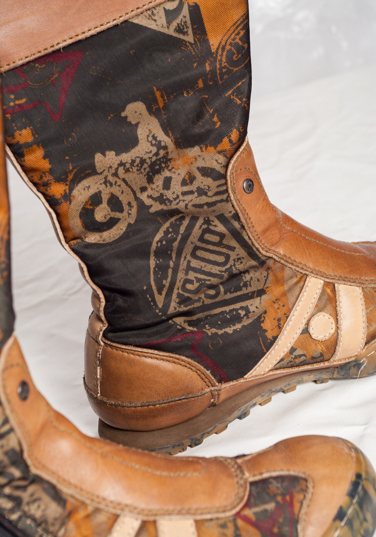 Vintage Y2K ART Company Boxing Boots in Brown Leather - 2000s