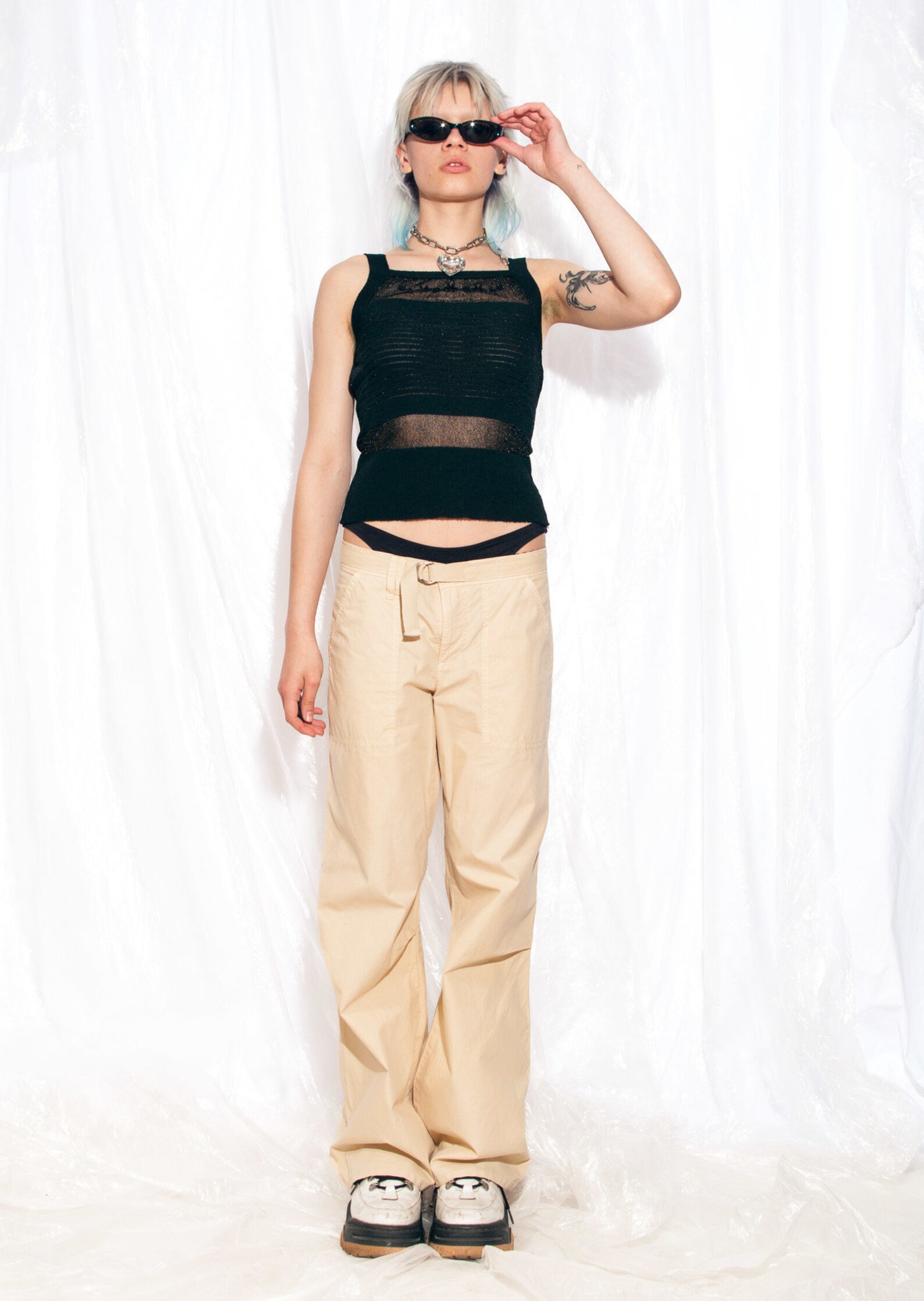 Vintage Cargo Trousers Y2K Gorpcore Flare Pants in Beige 2000s Raver ...