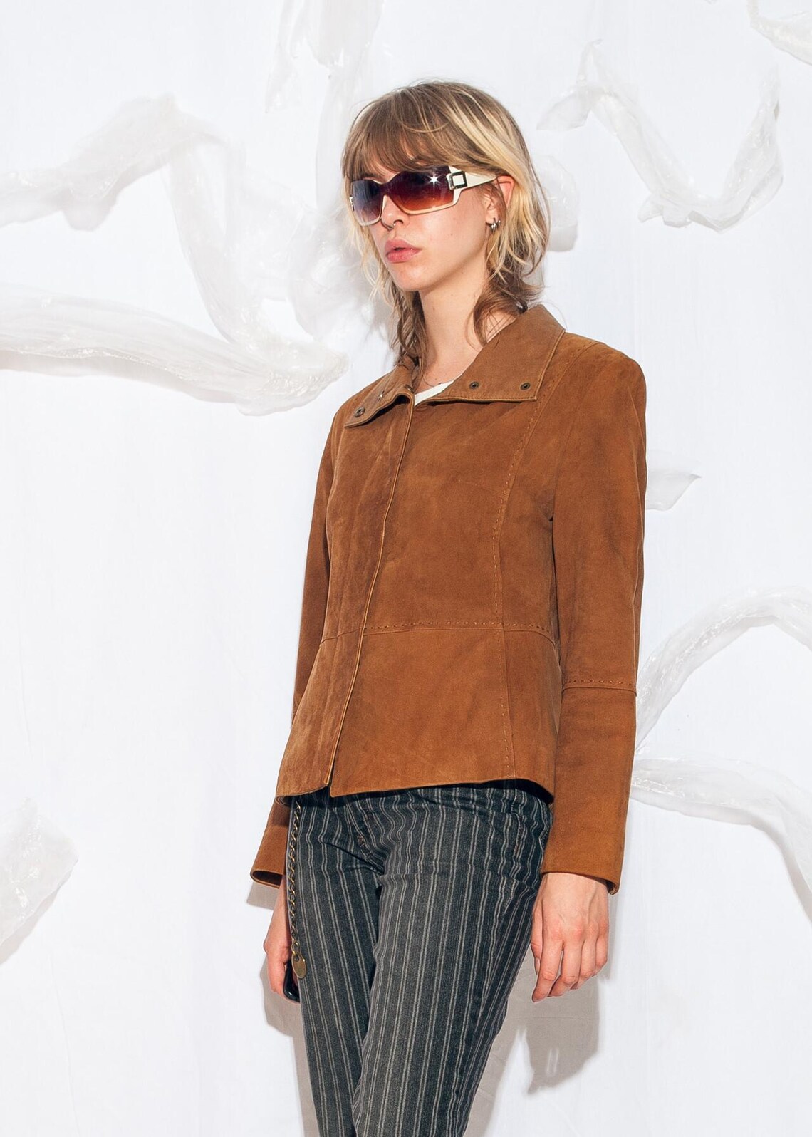 2000s Fitted Leather Jacket (XS)