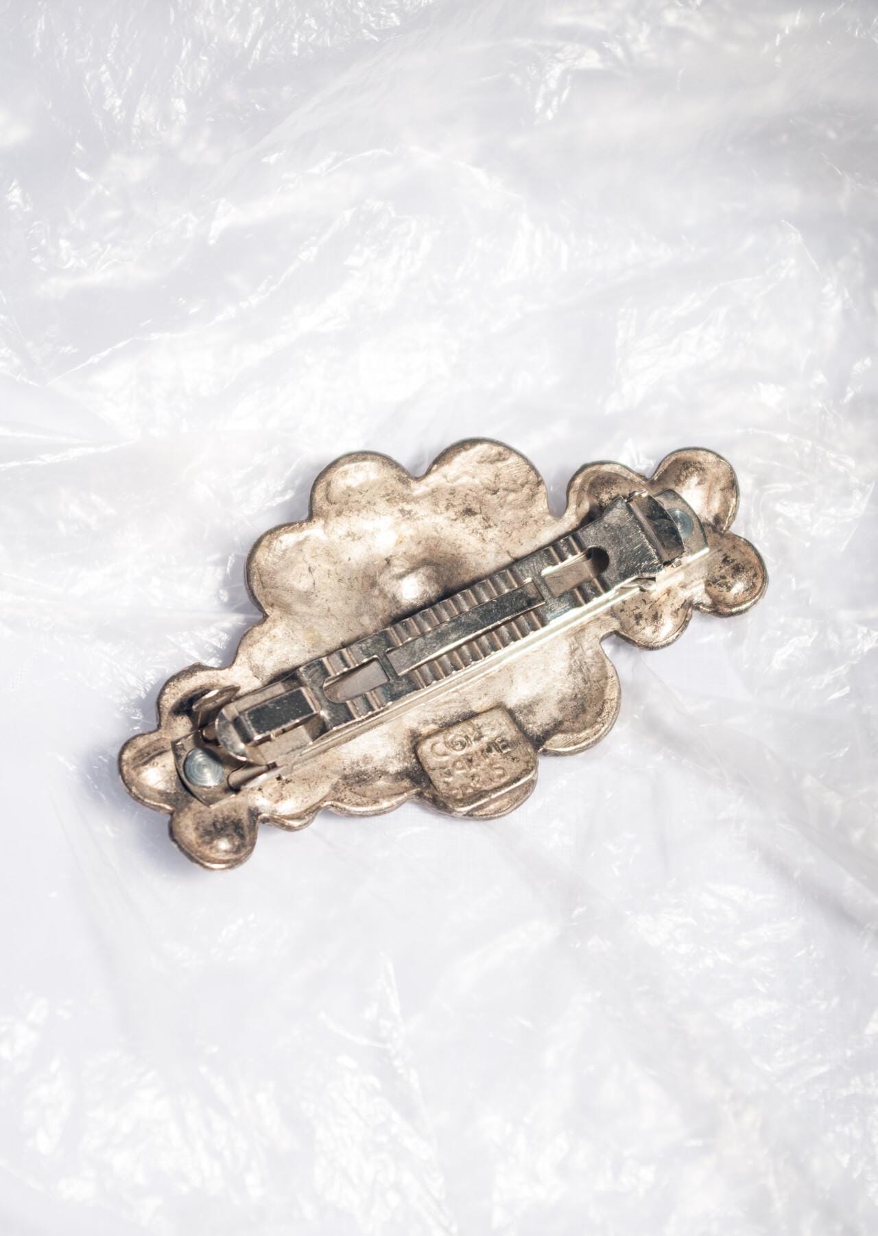 Vintage Y2K Cop Copine Paris Hair Clip in Silver 2000s