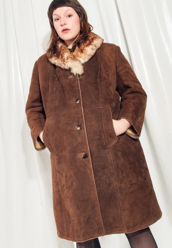 Vintage shearling coat 70s real sheepskin Penny L… - image 2