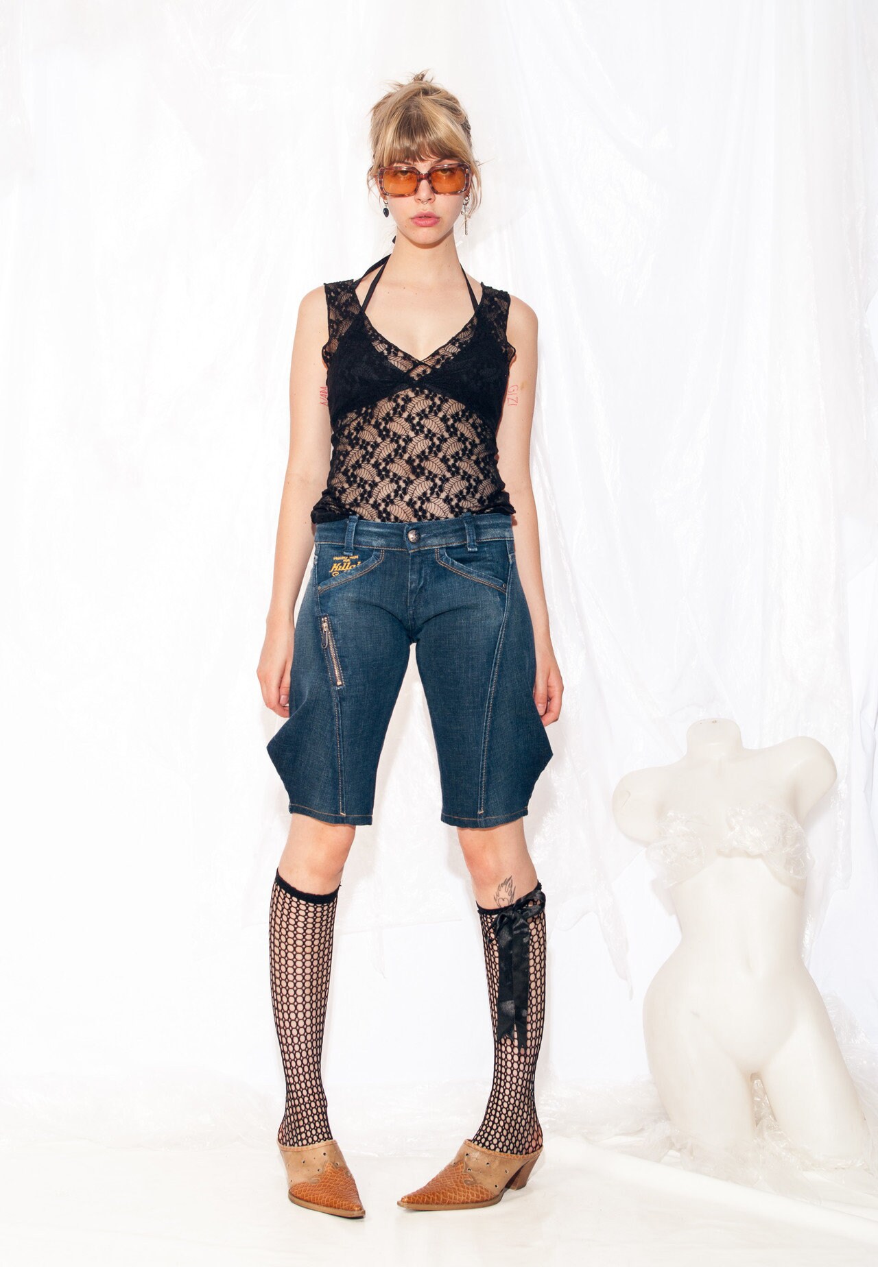 Vintage Jorts Y2K Miss Sixty Capri Pants in Blue 2000s Weird