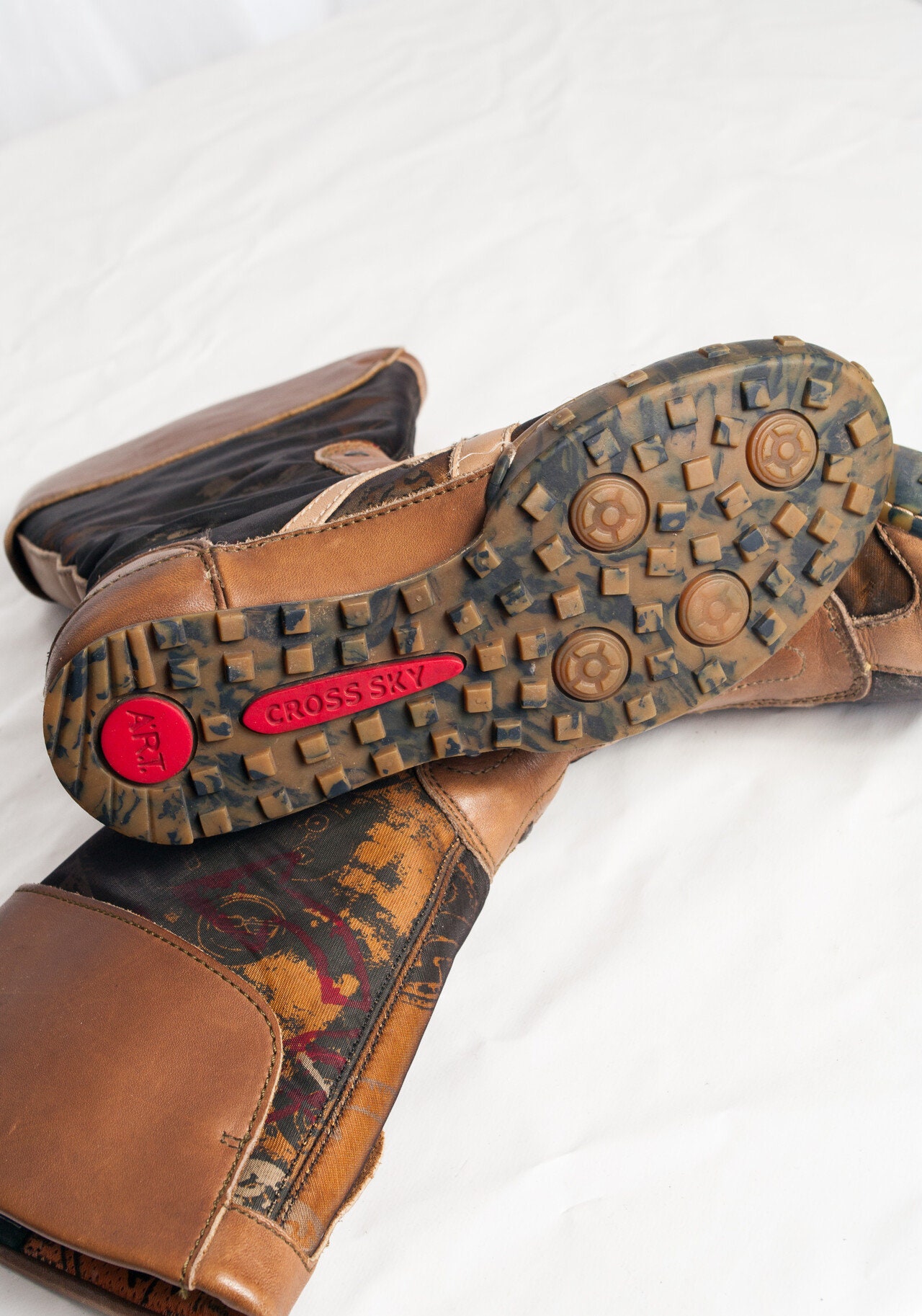 Vintage Y2K ART Company Boxing Boots in Brown Leather - 2000s