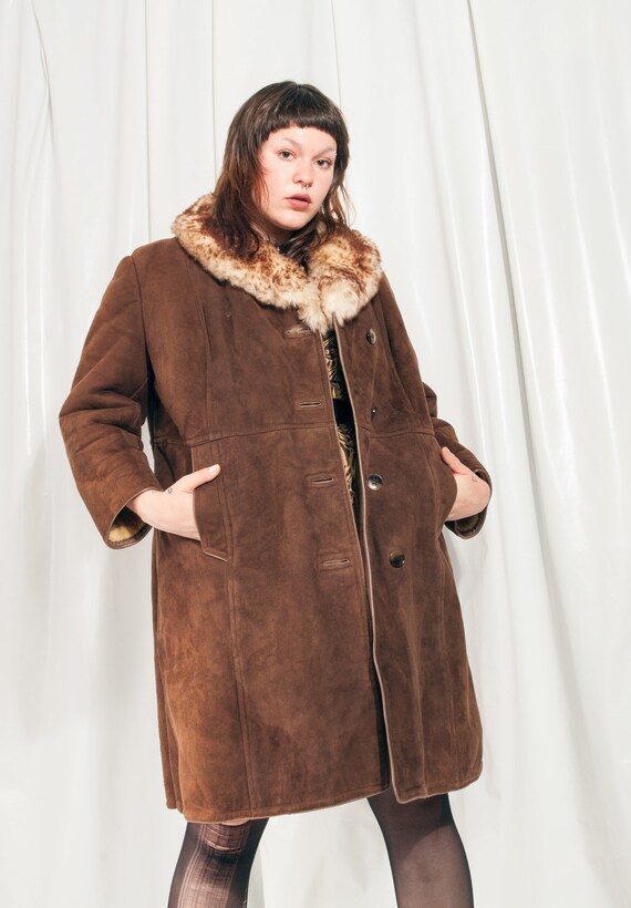 Vintage shearling coat 70s real sheepskin Penny L… - image 4