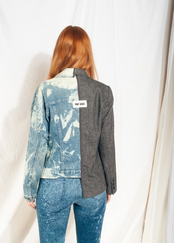 Vintage Half Blazer 90s Reworked Tie 