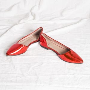 Vintage metallic röda ballerinaskor från 2000-talet - Dorothy Ruby toffel festskor - storlek 38