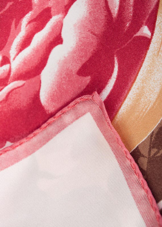 Foulard En Soie Vintage Motif Paris Et Michel - Multicouleur - Pour Femme - Occasion