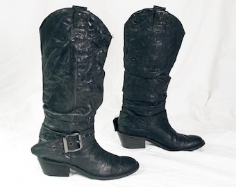 Diesel Y2K Vintage Genuine Leather Knee-high Zip Boots Shoes 2000s