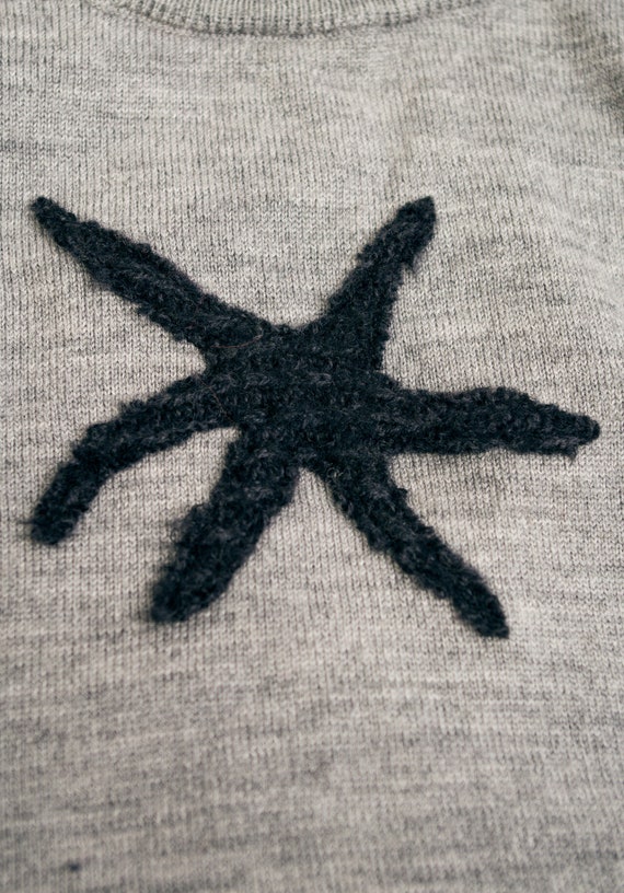 Vintage Y2K Reworked Knit Top in Grey w Weird Sta… - image 5