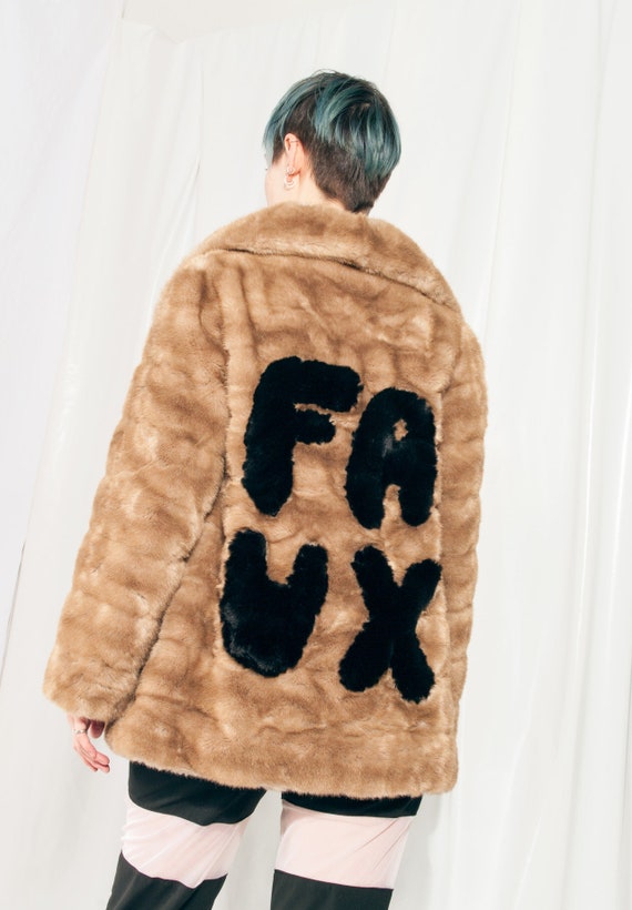 Vintage Faux Fur Coat 70s Reworked Fluffy Stateme… - image 3