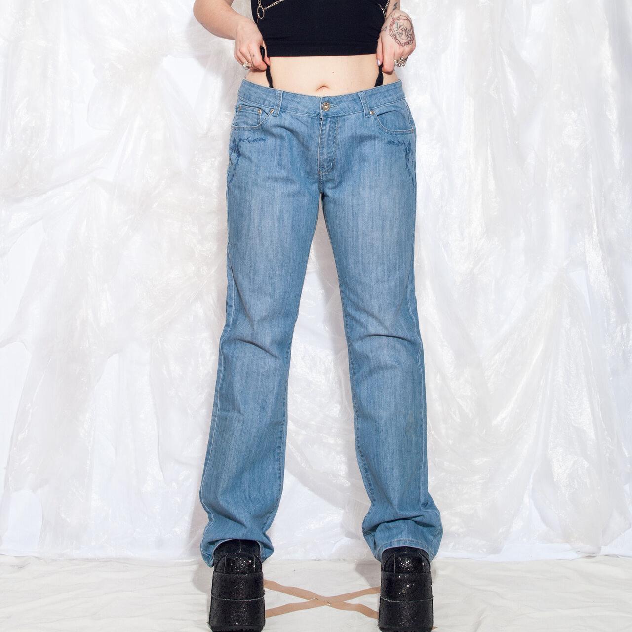 パンツ 2000's flower embroidery flare jeans y2k Vintage Y2K Deadstock Flare Jeans W Flower Embroidery 2000s