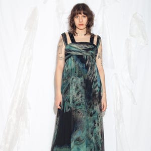 Robe longue vintage de l&#39;an 2000 en soie par Matthew Williamson - robe de soirée de créateur des années 2000 pour bal de promo - tenues de cérémonie - taille L XL