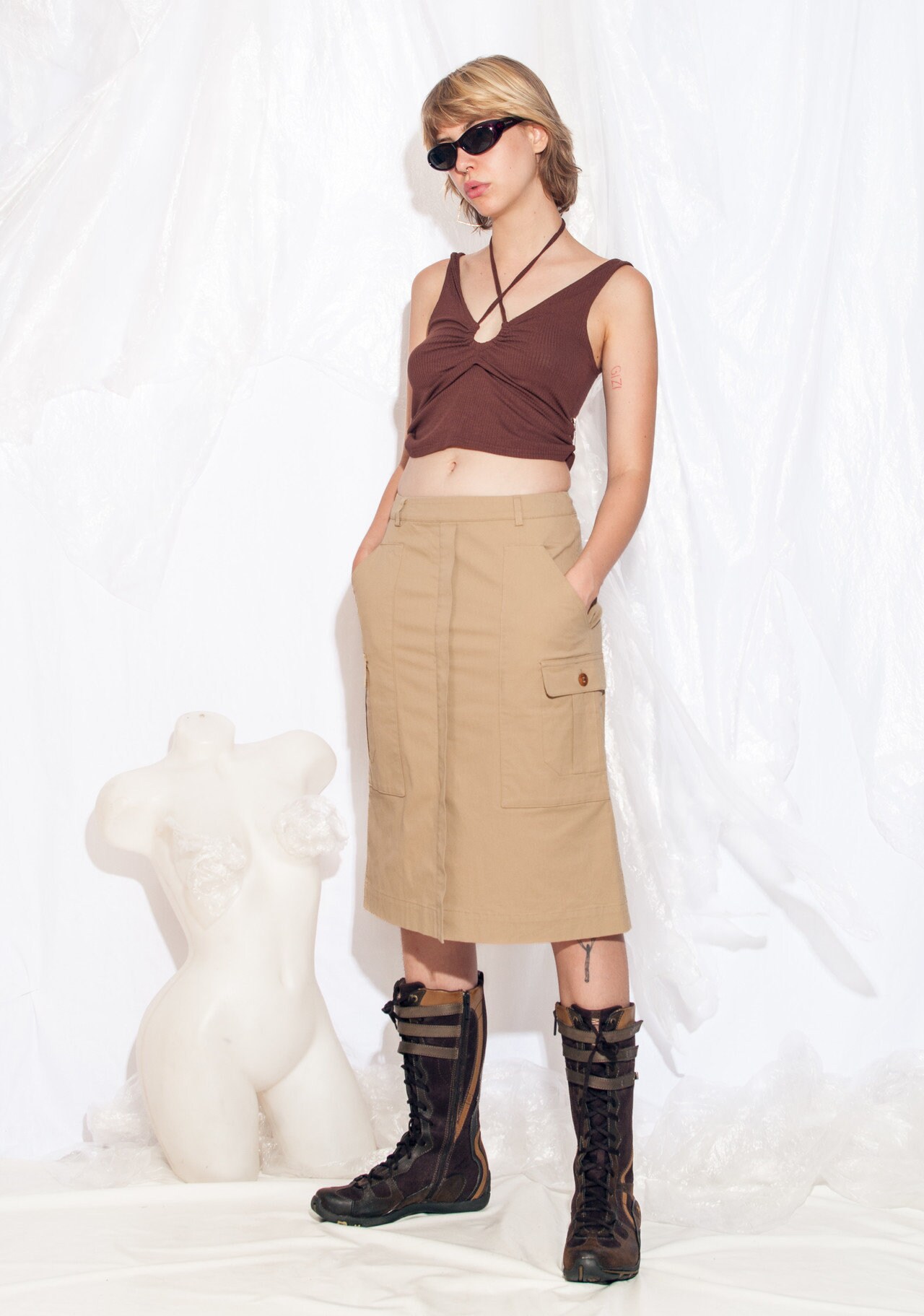 2000s Cargo Midi Skirt (XL) main image 1