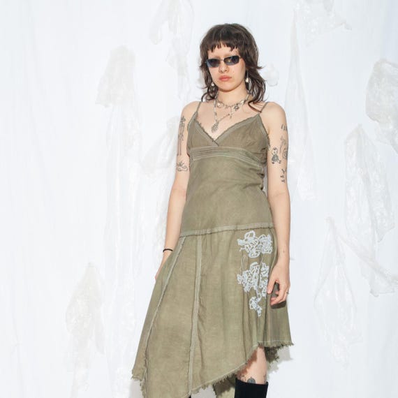 green emerald velvet dress Pollyanna Distressed Olive Duster Dress – The Society Marketplace