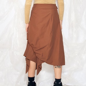 Vintage Y2K Cargo Skirt in Brown Cotton 2000s Gorpcore Pocket Utility Skirt Fairycore Grunge Middle Rise Midi Skirt Large image 3