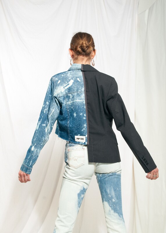 Half and hotsell half jean jacket