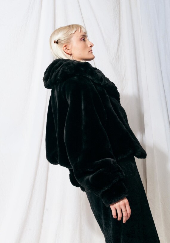 90s Faux Fur Trench Coat