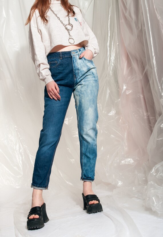 half denim pants