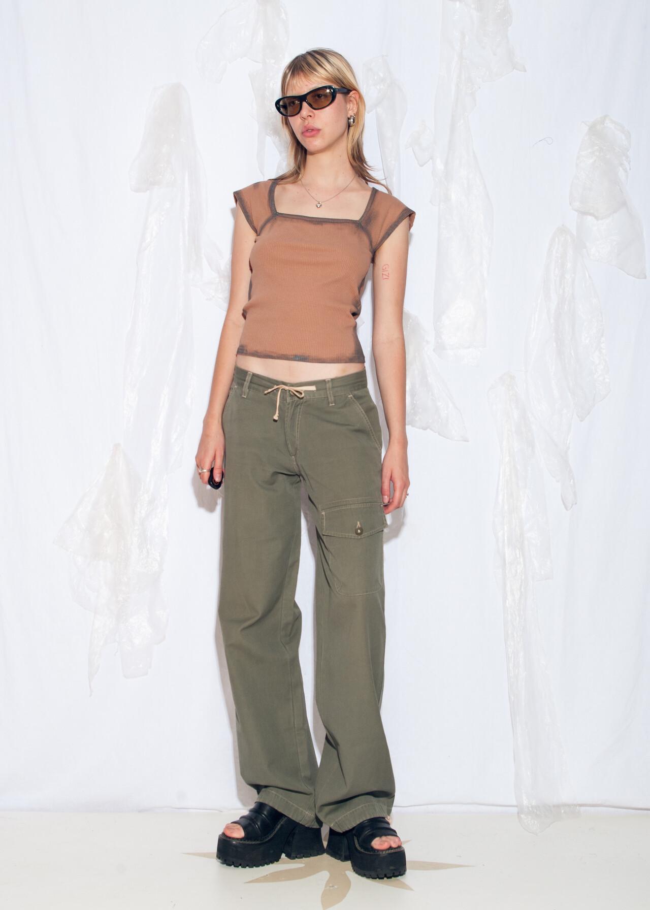 パンツ Lee grunge gimmick cargo pants y2k khaki Vintage Aesthetic Cargo Pants Women Y2K Clothing Baggy Jeans 90s