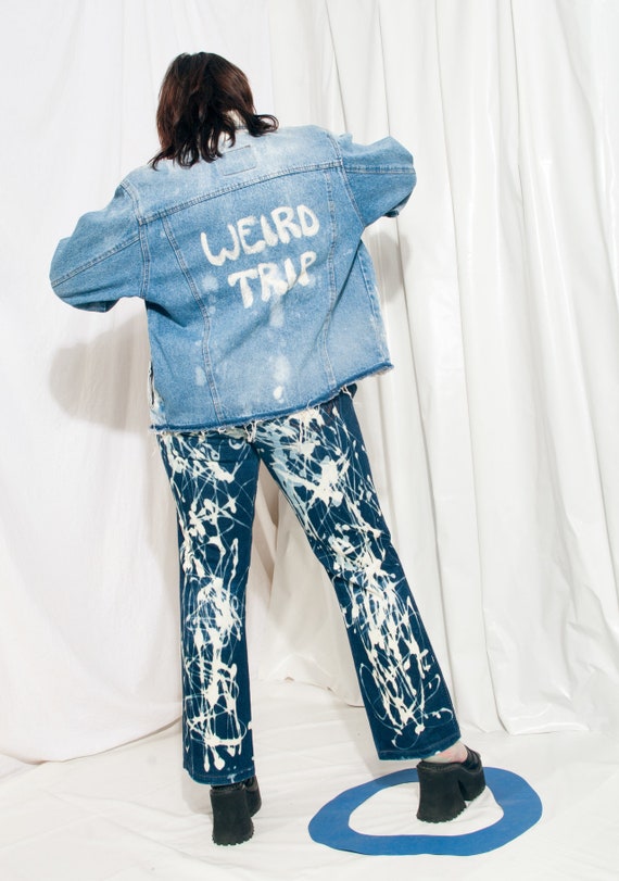 Reworked Levi's Denim Jacket 80s Vintage Weird Tr… - image 3