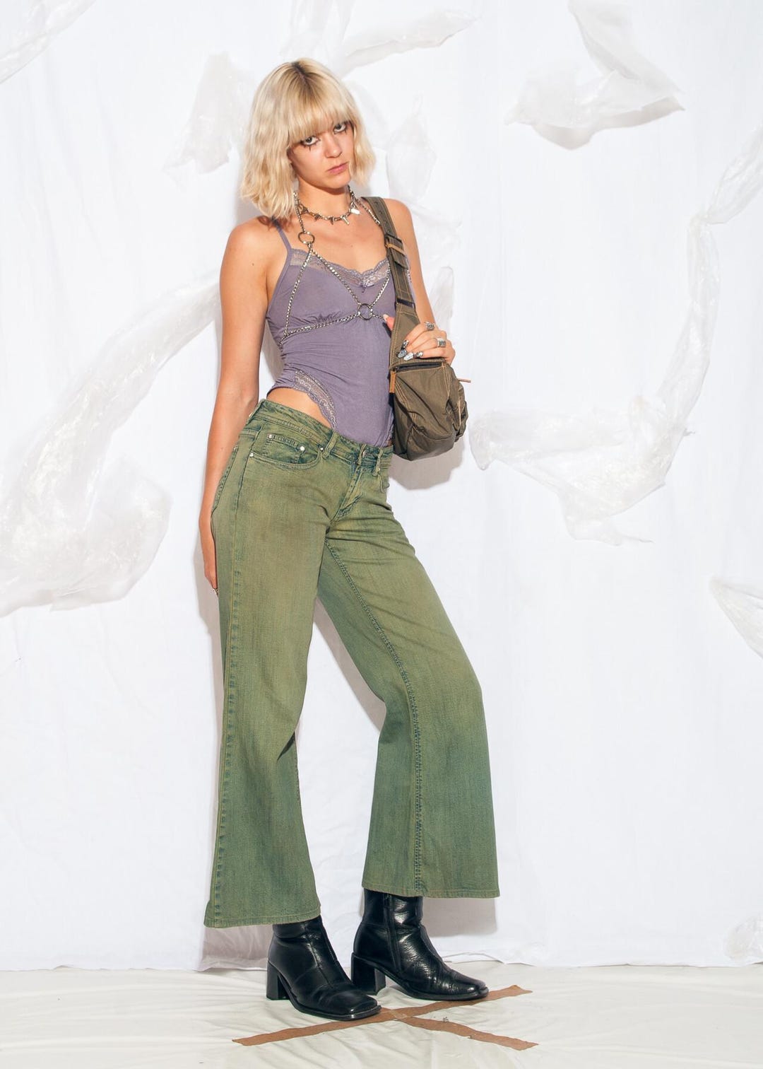 Vintage Wash Y2K Flare Jeans main image 1