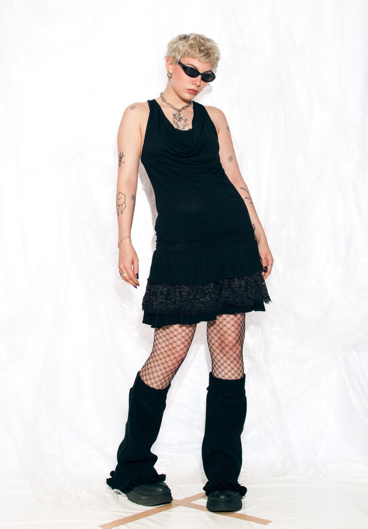 Vintage Y2K Mini Dress in Black Lace 2000s Emo Grunge Fairycore Dress Medium