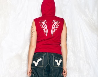 Vintage Y2k Hollister Fauxfur-hood Zip-up Vest Jacket - 2000s
