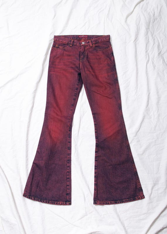 Vintage Y2K Killah by Miss Sixty Flare Jeans in Purple Red Vintage Y2K Killah by Miss Sixty Flare Jeans in Purple Red