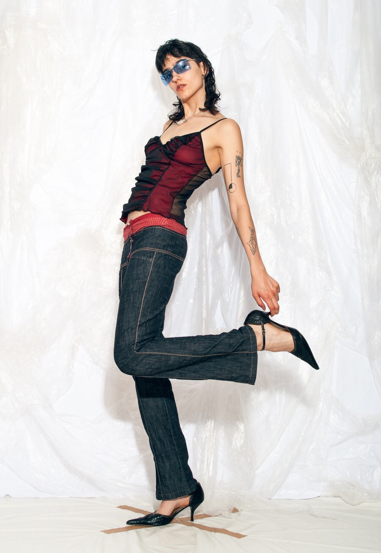 Vintage Y2K Marithe Francois Girbaud Flare Jeans in Blue