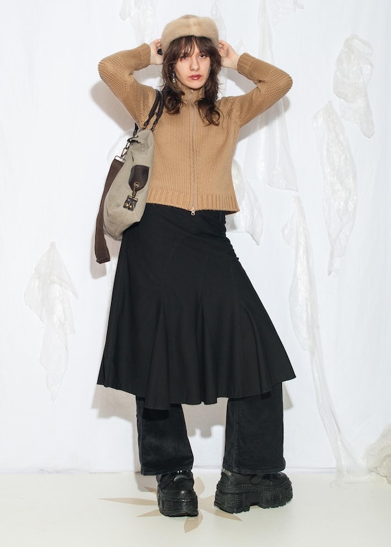 Vintage 2000s Wool Blend Cardigan - Minimalist Office Siren Sweater - Made in Italy - Size M