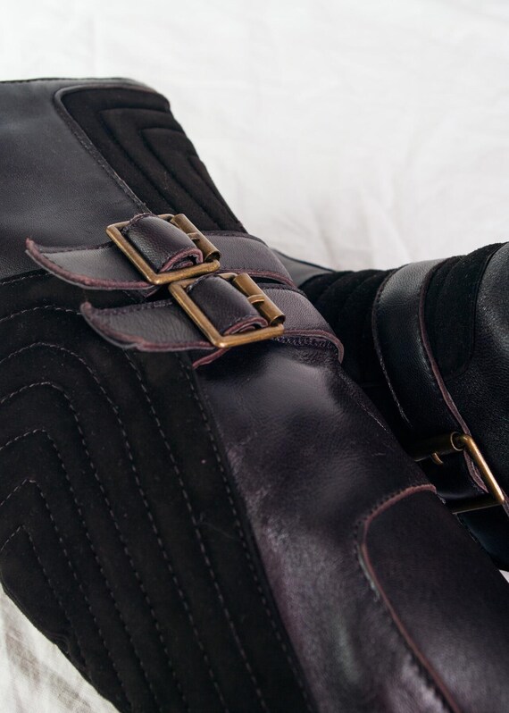 Vintage Y2K Alfio Raldo Brown Leather Boots - 2000s Grunge Knee