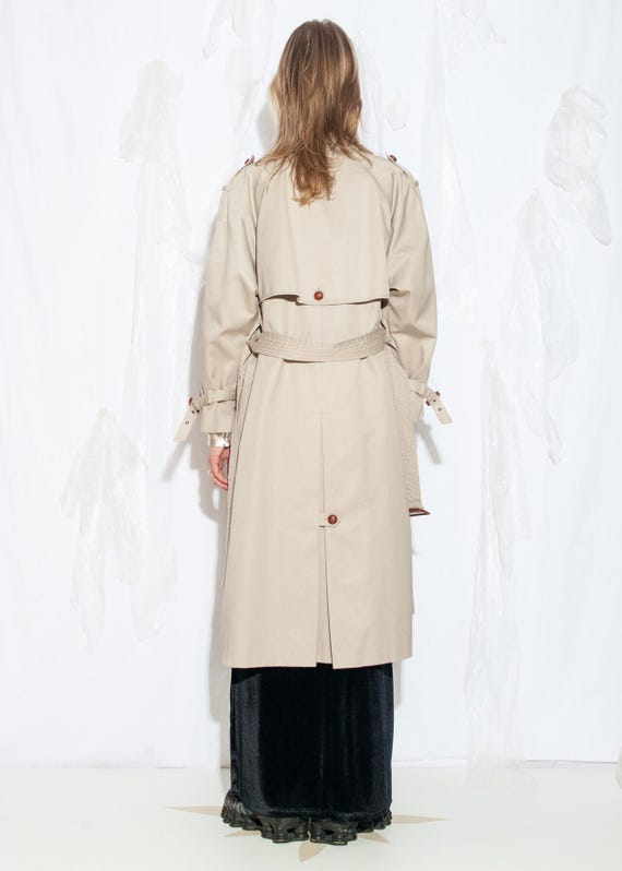 ジャケット・アウター 1990s Vintage Super Long Design Coat Vintage 90s Beige Trench Coat by Nuage - 1990s Long Minimalist