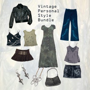 Vintage Personal Style Bundle Mystery Box - Y2K 90s Aesthetic - Pinterest Outfit - 10-11 Clothing Items and Accessories