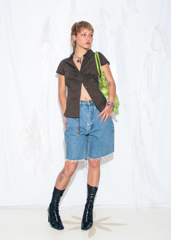 パンツ 90s  wide baggy denim shorts jorts Vintage 90s Wide-leg Denim Shorts – Y2K Baggy Grunge Jorts (size M