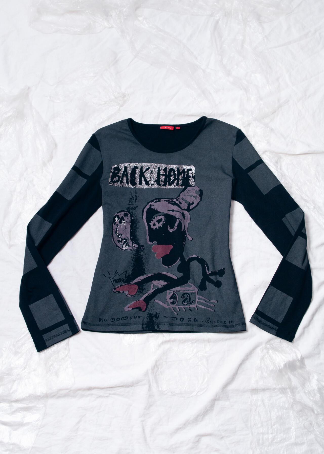 Y2K Women's Pullover T-Shirt Contrast Patchwork Grunge