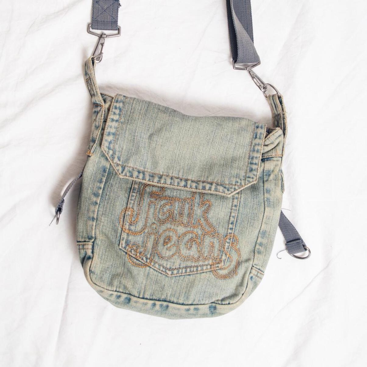 Vintage Y2K FCUK Messenger Bag in Blue - 2000s Reworked Overdyed