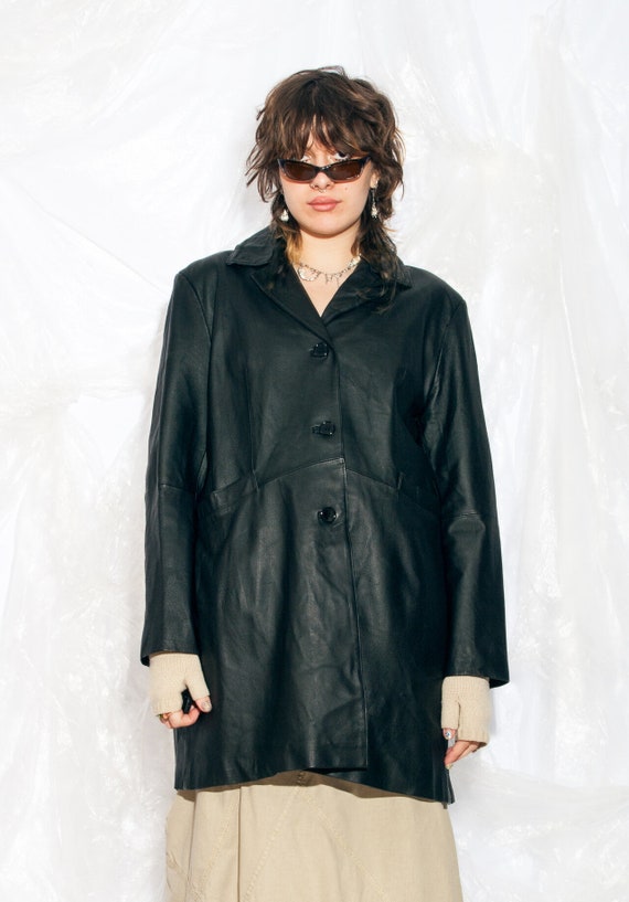 美品　real leather reversiable coat y2k UMR Vintage Y2K Grunge Punk Spiked / Studded Biker Leather