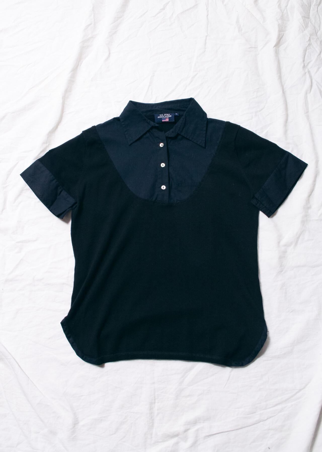 Vintage Y2K U.S. Polo Short Sleeve Top in Black - 2000s Slim