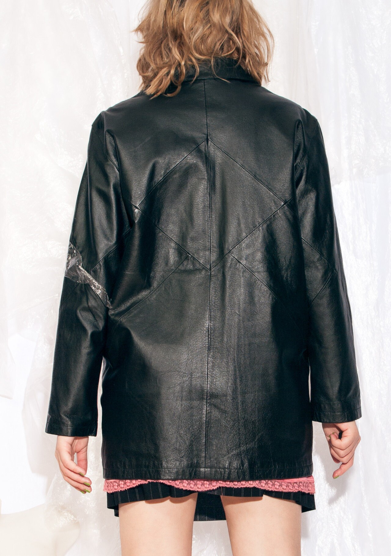 90s A-2 short real leather jacket xyy Retro 90s Long 90s Leather