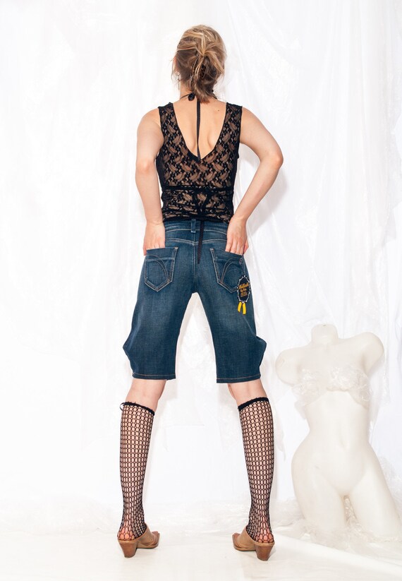 Vintage Jorts Y2K Miss Sixty Capri Pants in Blue 2000s Weird