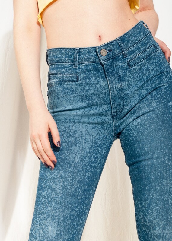 Vintage Flare Jeans Y2K Reworked Bleach Painted Denim Pants