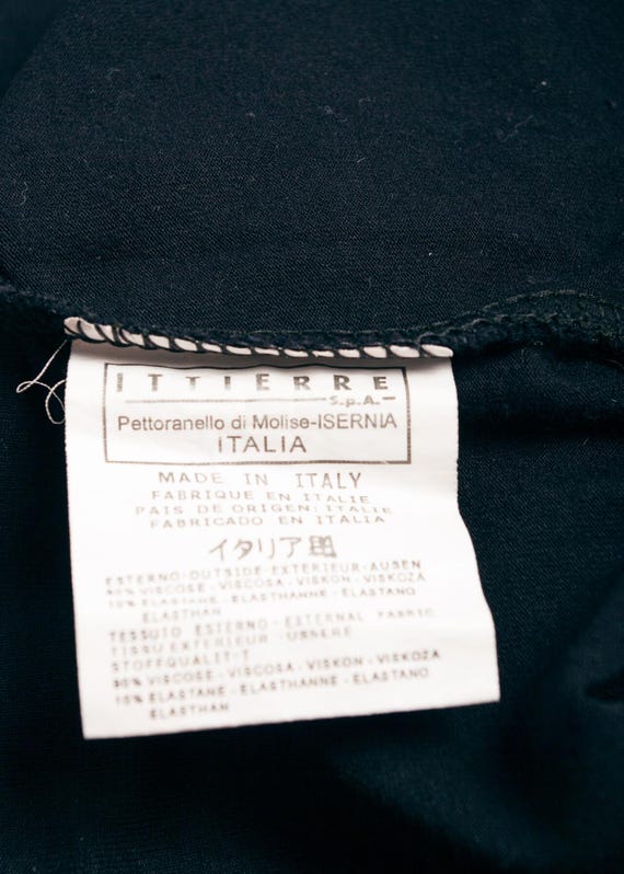 Vintage Y2K Versace Top in Black With Rhinestone Text - 2000s Long