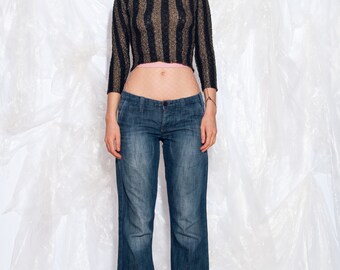 Vintage Y2K G-Star Raw Jeans in Blue Denim mit Low Rise 2000s Straight Leg Denim Hose W30 Medium