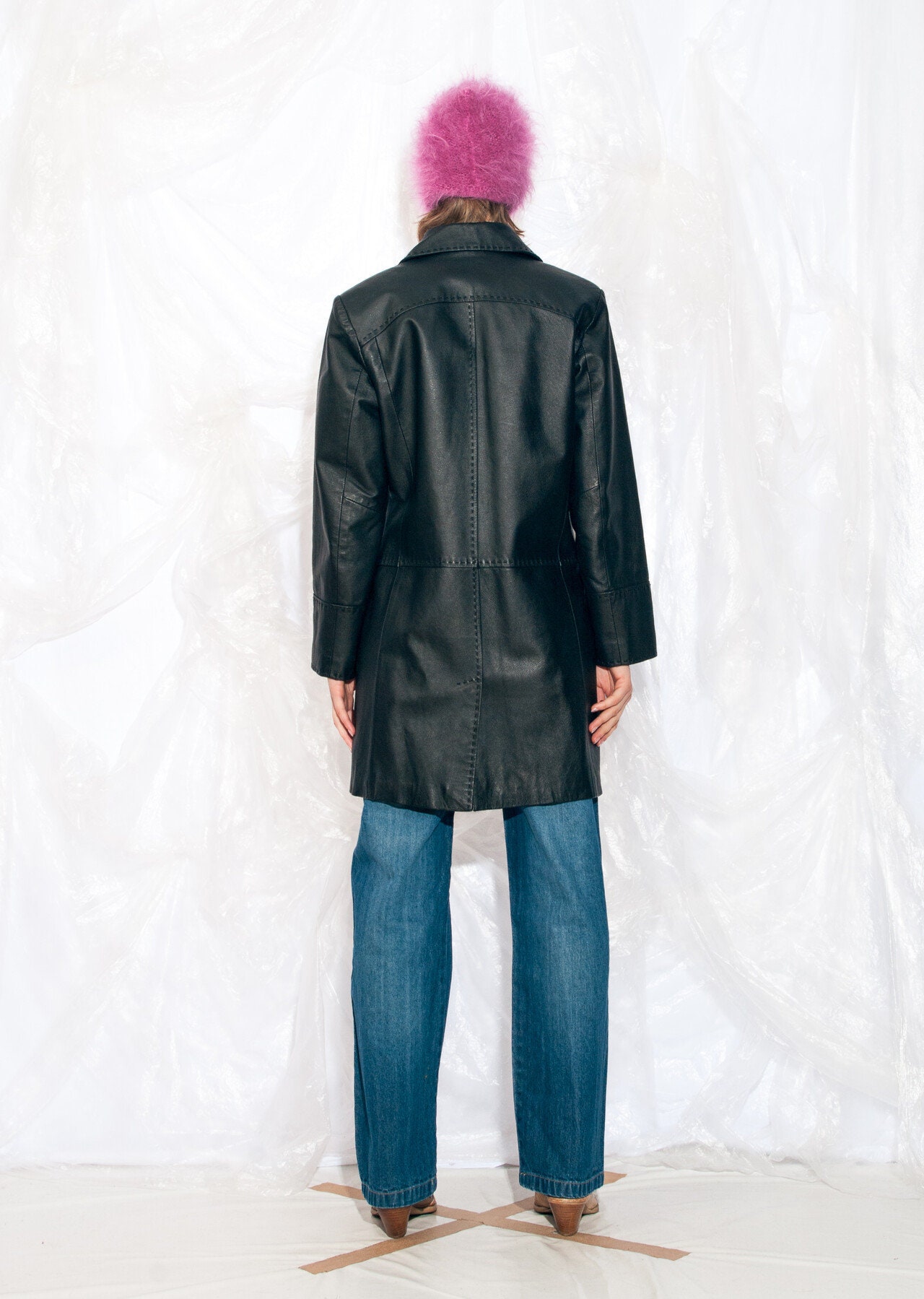 Vintage Y2K Leather Coat in Black 2000s Edgy Grunge Matrix Vintage Y2K Leather Coat in Black 2000s Edgy Grunge Matrix