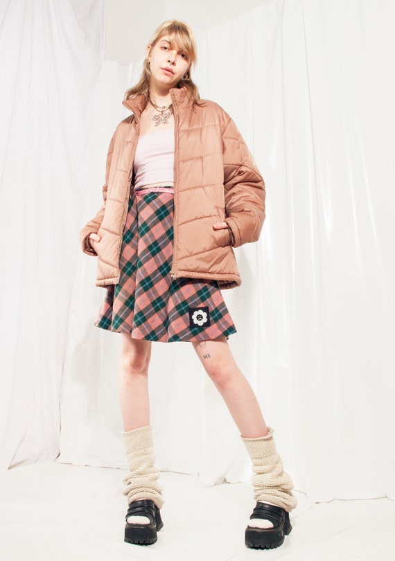 Vintage Puffer Jacket Y2K Puffed Coat in Brown 2000s … Gem